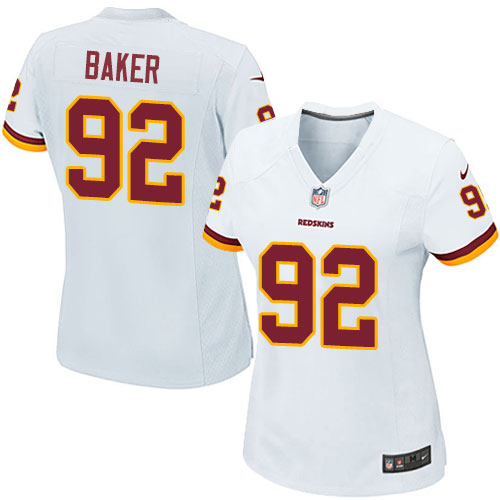 Women's Game Chris Baker Nike Jersey White Road - #92 NFL Washington Redskins